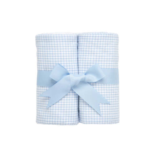 Small Check Set of Two Burps, Blue