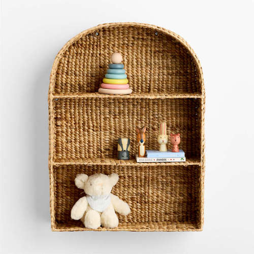 Wonderful Wicker Natural Kids Arched Wall Shelf