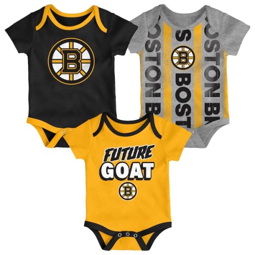 Boston Bruins Newborn Loyal Buddies Three-Pack Bodysuit Set