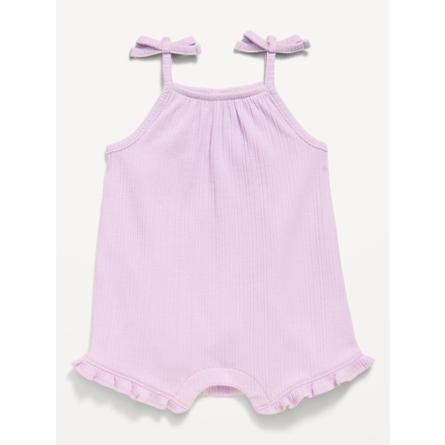 Sleeveless Tie-Strap One-Piece Romper for Baby