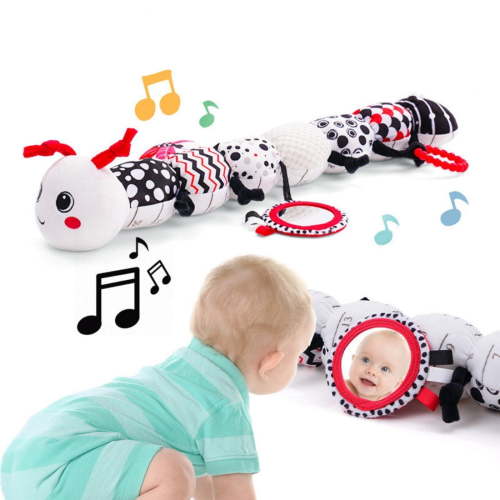 Baby Toys 0-6 to 12 Months, Musical Infant Toys with Multi-Sensory Crinkle, Rattle and Textures, Soft Stuffed Animal Newborn Toys for 0-3-6-12 Month Old Baby Girls