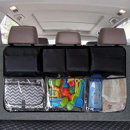 Snuopfy Car Trunk Organizer and Storage, Backseat Hanging Organizer for SUV, Truck, MPV,Van Collapsible Cargo Storage Bag with 7 Pockets, Car Interior Accessories for Men and Women
