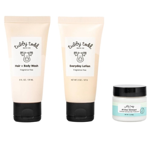 TUBBY TODD 3-Step Baby Bath & Skincare Routine - The Regulars Bundle - 2oz Baby Shampoo and Body Wash, 2oz Everyday Lotion & 1oz All Over Ointment - Fragrance-Free
