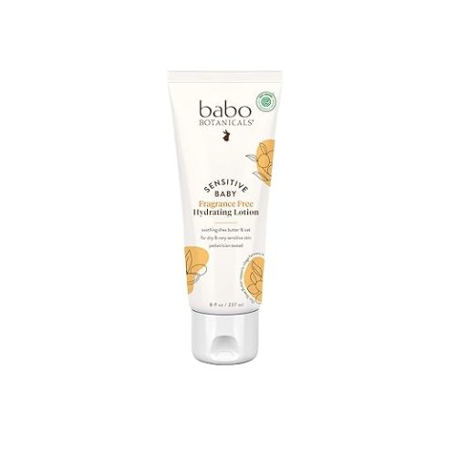 BABO Botanicals Sensitive Baby Fragrance-Free Daily Hydrating Baby Lotion - Shea Butter & Jojoba Oil - for Body & face - for Babies, Kids & Adults with Sensitive Skin - EWG Verified - Vegan