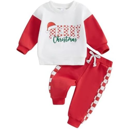 BemeyourBBs Toddler Baby Boy Fall Winter Clothes Funny Letter Long Sleeve Sweatshirt and Pants Set 2 Piece Sweatsuit Outfit
