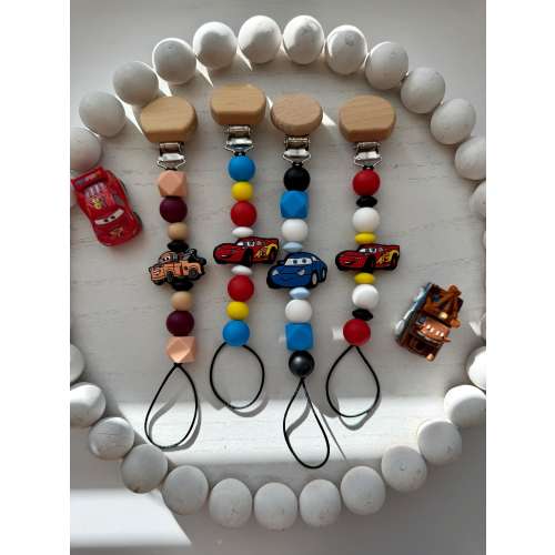Radiator Springs Pacifier Clip: Cars Theme, Food Grade Silicone
