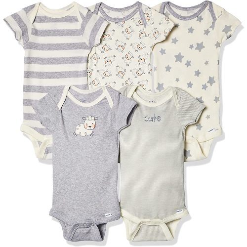 Gerber Unisex Baby 5-Pack Short-Sleeve Onesies