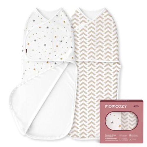 Momcozy Bamboo Swaddle Blankets Sack 0-3m - 2pk - Stars & Peaks
