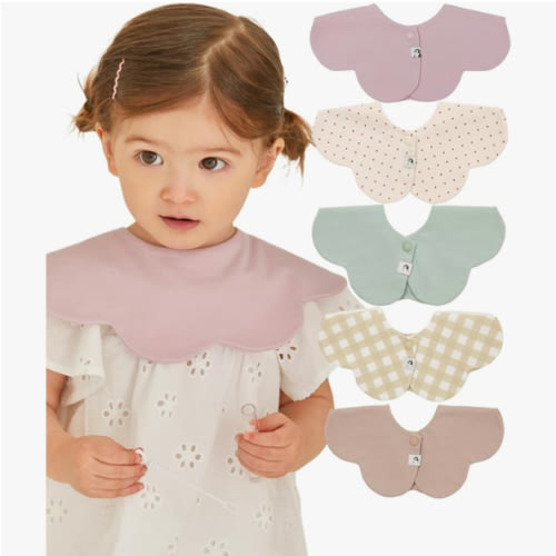 Konny Baby Bibs Set, 360 ​​° Rotate, Soft and Absorbent Bandana Drooling for Boys Girls baby Essentials