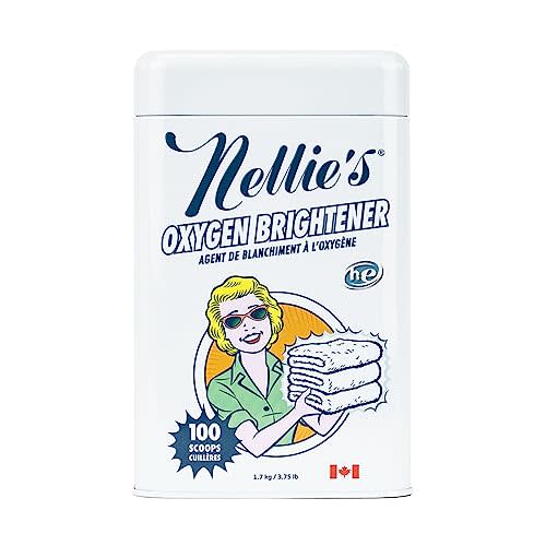 Nellie's Oxygen Brightener - 100 Scoops - Planet Friendly Stain Remover - Safe Alternative to Bleach - Septic-Safe Formula - Compact Powder Form - Made in Canada