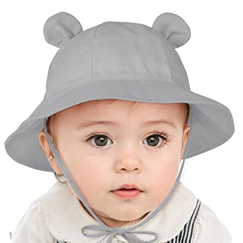 Zando Baby Sun Hat Newborn UPF 50+ Wide Brim Toddler Bucket Hat for Boys Girls Hats Adjustable Summer Beach Caps 0-4 Years