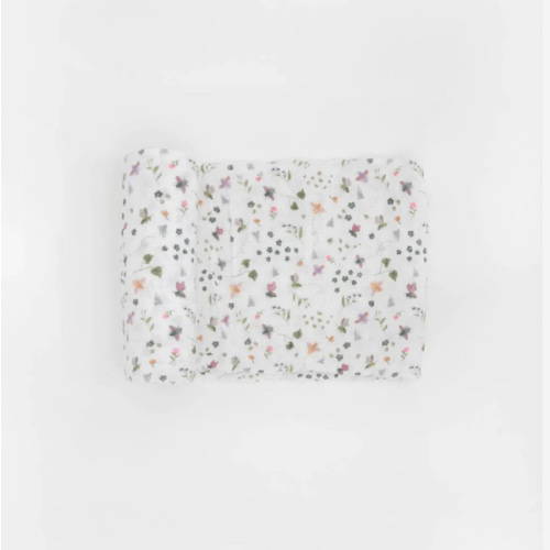Cotton Muslin Swaddle Blanket - Garden Bees | Little Unicorn