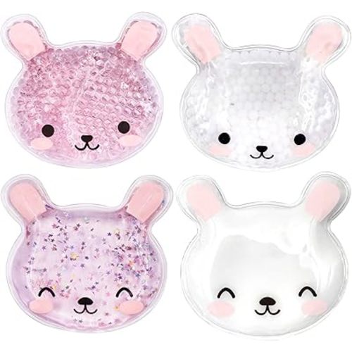 4 PCS Boo Boo Ice Packs, Kids Reusable Gel Ice Pack, Cute Children Gel Ice Pack for Kids Injuries, Kids cute lunch ice pack, Breastfeeding, Wisdom Teeth, Pain Relief, Kids Fever, Headaches(/3.8X3.2in)