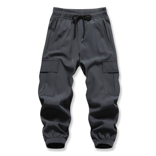 XiaoLongRen Baby Boys Cargo Joggers Pants Toddler Quick Dry Lightweight Hiking Pants Kids Pull On Sweatpants
