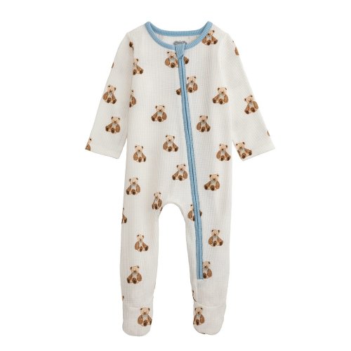 Mud Pie Baby Long-Sleeve Teddy Bear Footed Coverall