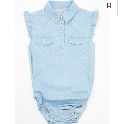 Shyanne Infant Girls' Chambray Flutter Western Onesie