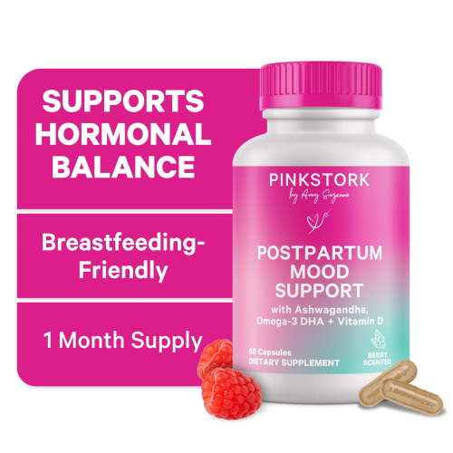 Pink Stork Postpartum Mood Support, Hormone Balance Supplement, 60 Capsules