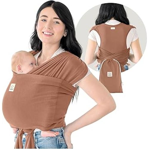 KeaBabies Baby Wrap Carrier Ring Sling - Easy to Wear, Adjustable D-Lite Baby Carrier Newborn to Toddler, Infant Carrying Shirt, Hands Free Bonding, Breathable Fabric Wearing Wrap (Terracota)