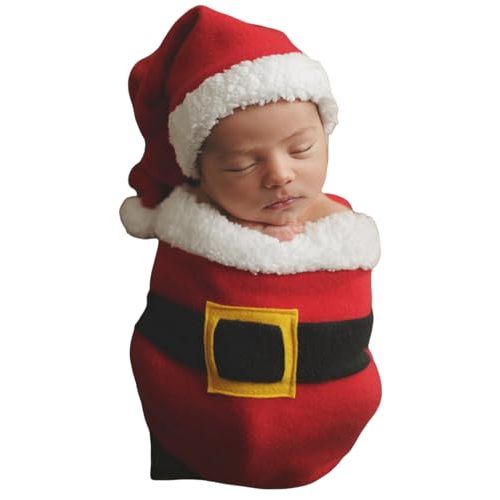 Xmas Newborn Baby Photo Props Boy Outfits Crochet Santa Claus Red Hat Pants | Newborn Picture Outfit,for Baby Girl Photography,Newborn Boy Photoshoot Outfits,Newborn Photography Prop,Xmas Photo Outfit