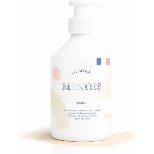 MINOIS PARIS Baby Wash and Shampoo | Gentle Baby Body and Hair Wash with Orange Blossom & Honey | Natural Toddler Shampoo for Sensitive Skin | Made in France 500ml