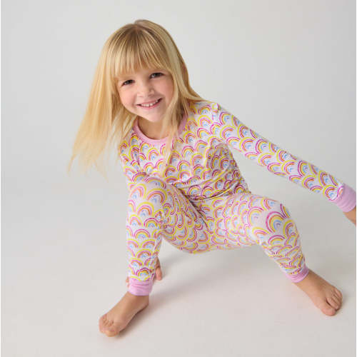Pastel Rainbows Two-Piece Pajama Set - Little Sleepies
