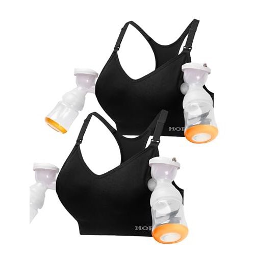 HOFISH Pumping Bra Hands Free Support Nursing & Pumping Bra in One Ultra-Soft Breast Pump Bra All Day Wear