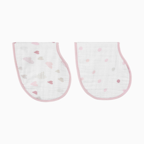 Cotton Muslin Burpy Bibs (2 Pack) - Heart Breaker