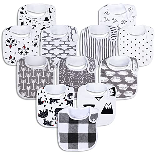 Benoxine Baby Bibs Soft and Absorbent Organic Cotton Bandana Drool Bibs Set for Boys Girls Newborn 0-36 Months