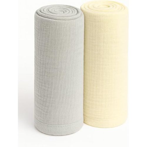 Soft 100% Cotton Swaddles for Newborns, 2- Pack - Large, Breathable Baby Blanket - Versatile, Durable Muslin Swaddle Blankets - Perfect Newborn Essentials