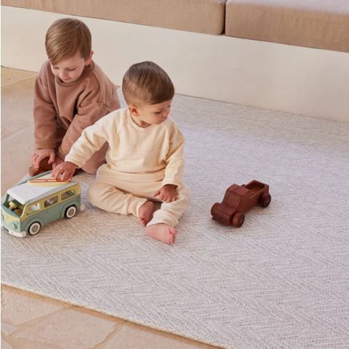 Large Foam Play Mat - Travertine/Herringbone