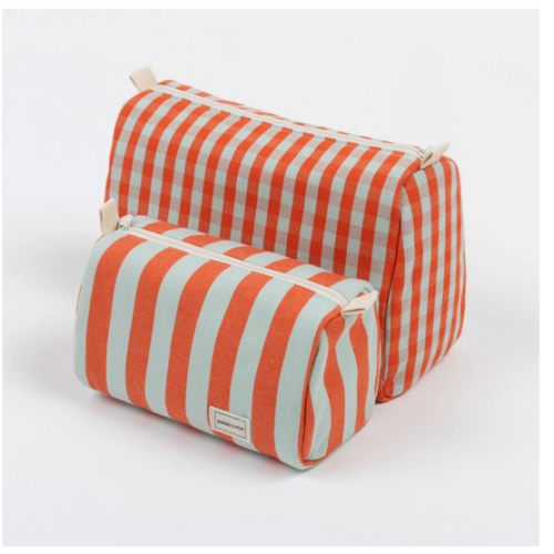 Set Toiletry Bag - Coral + Aqua · Minicoton