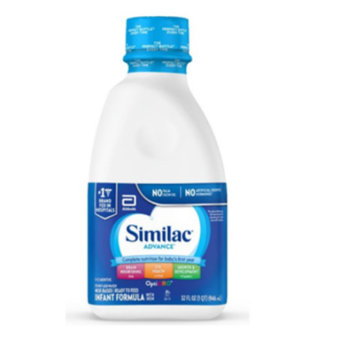 Similac Advance Infant Formula Ready to Feed 32 fl oz Bottle, Case of 6