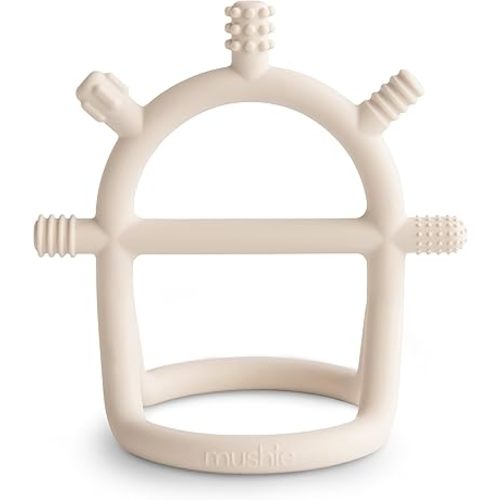 mushie Silicone Baby No-Drop Sensory Teether Toy (Shifting Sand)