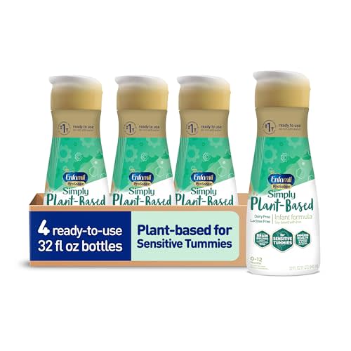 Enfamil Prosobee Plant based Baby Formula, for Sensitive Tummies, Soy-based Plant Sourced Protein, Vitamins for Immune Support, Lactose-free, Milk free, Gluten free, 32 Fl Oz Bottle (4 count)