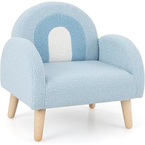 INFANS Kids Sofa, Toddler Armchair with Solid Wooden Frame Anti-Tipping Design Plush Fabric, Upholstered Children Chair for Kindergarten Playroom Preschool, Gift for Boys Girls, Toddler Couch