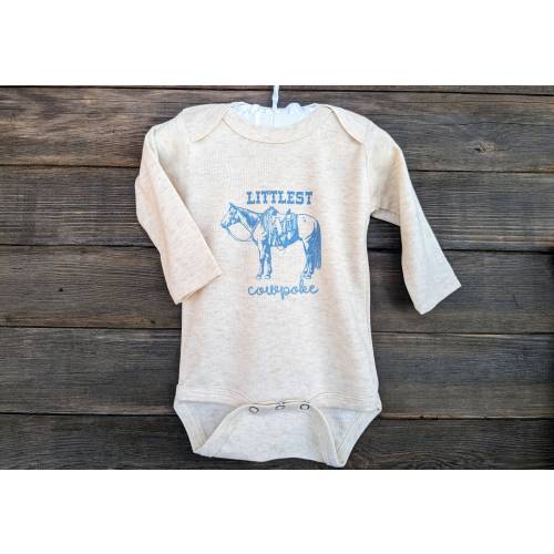 Littlest Cowpoke - Western Infant Long Sleeve Bodysuit / Gown