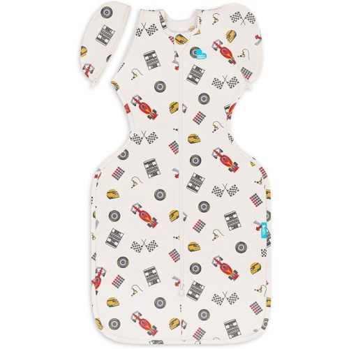 Love to Dream Swaddle Up Transition Swaddle, 1.0 TOG, Patented Zip-Off Wings, Gently Help Baby Transition from Being Swaddled to Arms Free When Showing Signs of Rolling. 19-24 lbs, Dream Racer