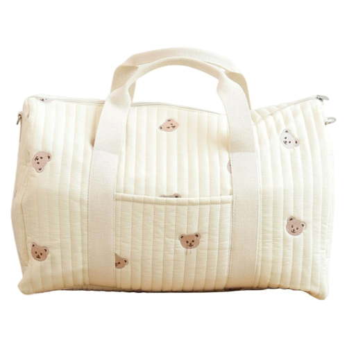 Quilted Duffle Bag For Women Cute Weekender Bag Floral Travel Bag Cotton Diaper Tote Bag