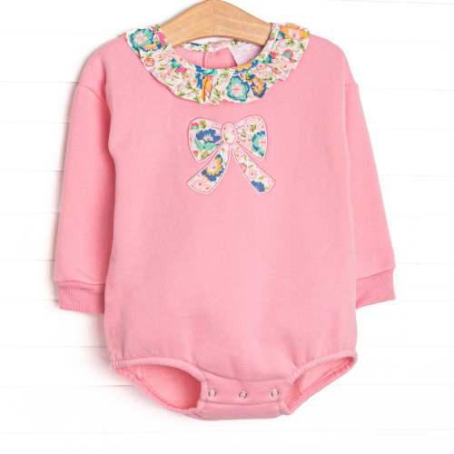 Poised Petal Bows Applique Sweatshirt Bubble, Pink – Stitchy Fish