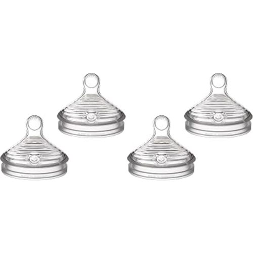NUK Simply Natural Baby Bottle Nipples - Fast Flow, Silicone, Extra Soft, Anti-Colic Air System, BPA-Free, Pack of 4