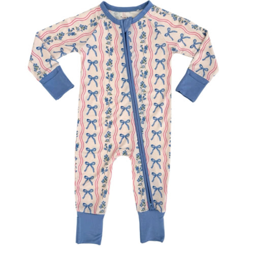 Amelia Bow Zipper Romper – In My Jammers