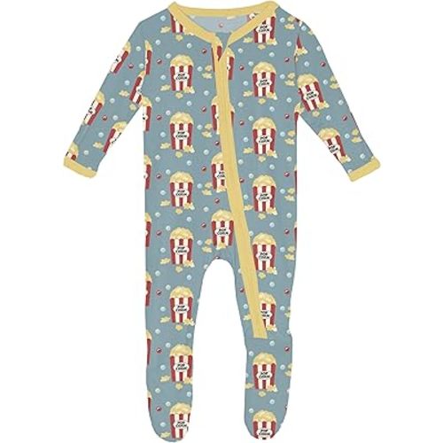 KicKee Welcome Home Zipper Footie – Viscose from Bamboo Baby Pajamas – One-Piece Sleepwear with Anti-Slip Feet & Zip Guard
