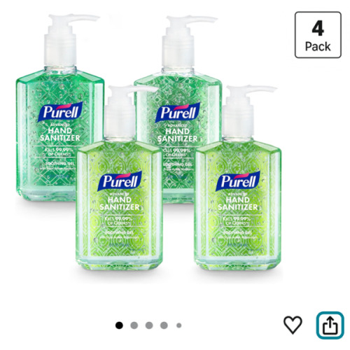 Amazon.com: Purell Hand Sanitizer Soothing Gel Pump Bottle, 4ct x 8 oz - 9674-06-ECDECO