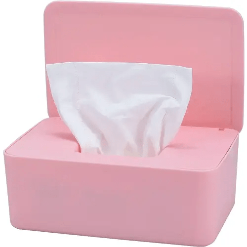 Diaper Wipes Dispenser, Baby Wipes Case, Baby Wipe Holder Keeps Diaper Wipes Fresh, Wipe Container with Non-Slip Feet (Pink)