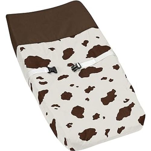 Sweet Jojo Designs Cow Print Girl Boy Gender Neutral Unisex Baby Changing Pad Cover Infant Newborn Diaper Table Change Mat Sheet Brown Vintage Country Animal Print for Western Cowgirl Southwest Beige