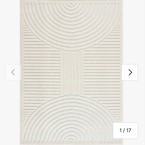 Deron White Washable 3D Rug | High Low Washable Rug