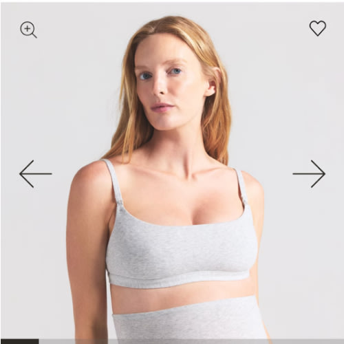 COTTON JERSEY MATERNITY NURSING SCOOP BRALETTE | LIGHT HEATHER GREY