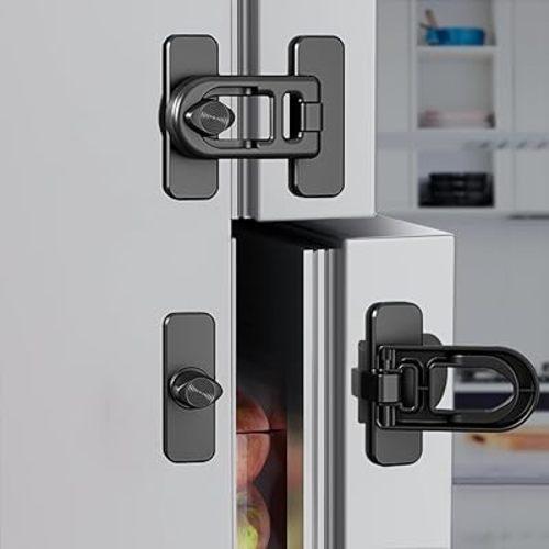 5-Pack Baby Proofing Cabinet Locks – No-Tool Adhesive Child Proof Refrigerator Lock, Oven Lock Child Safety, Fridge Lock, Dishwasher, Drawers & Cabinets | Strong Hold, Easy to Install (Black)