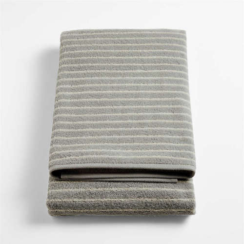 Turkish 100% Organic Cotton Breton Stripe Mist Blue Kids Bath Towel