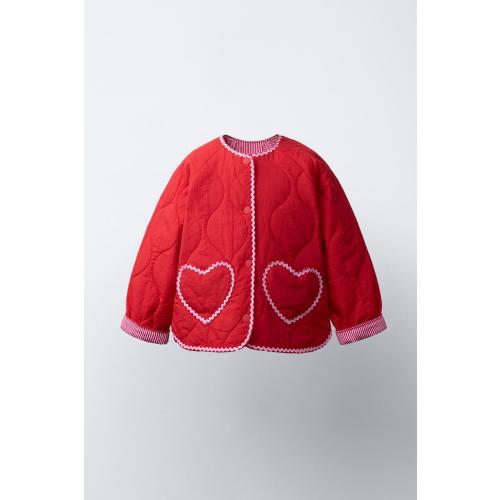 HEART QUILTED JACKET - Red | ZARA United States